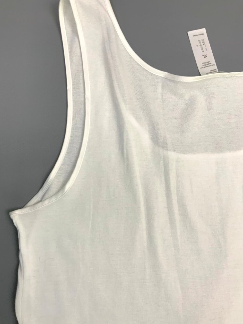 New Hanro of Switzerland White Cotton Round Neck tank Top Sz XL - Picture 12 of 16